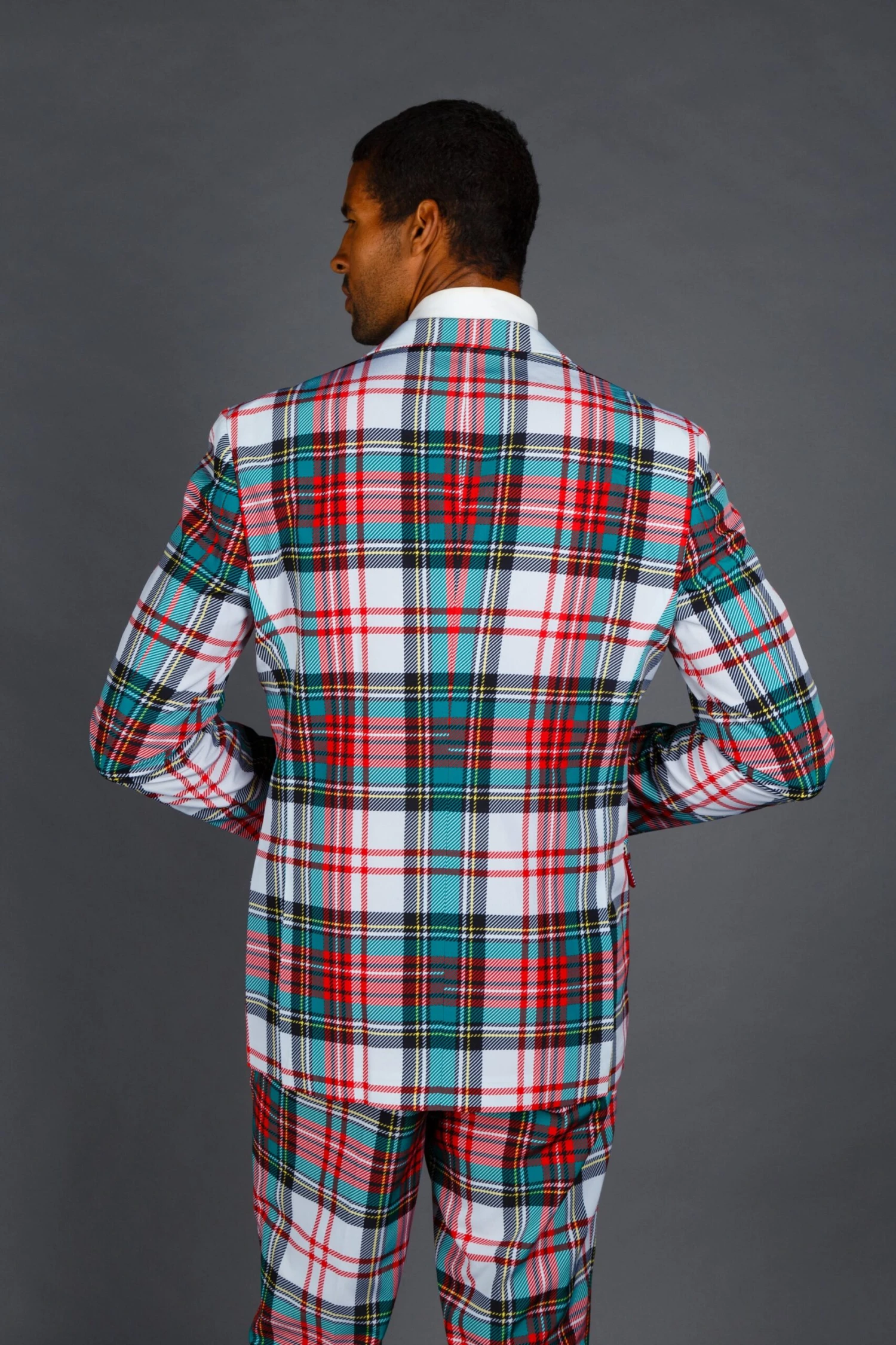 The Scotch On The Rocks | White Plaid Christmas Suit - Image 6