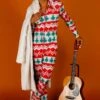 The Red Ryder | Men's Knit Print Christmas Flight Suit