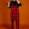 The Red & Black Lumberjack | Mens Red Buffalo Check Christmas Pajamaralls®