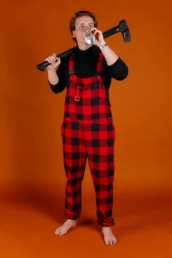 The Red & Black Lumberjack | Mens Red Buffalo Check Christmas Pajamaralls®