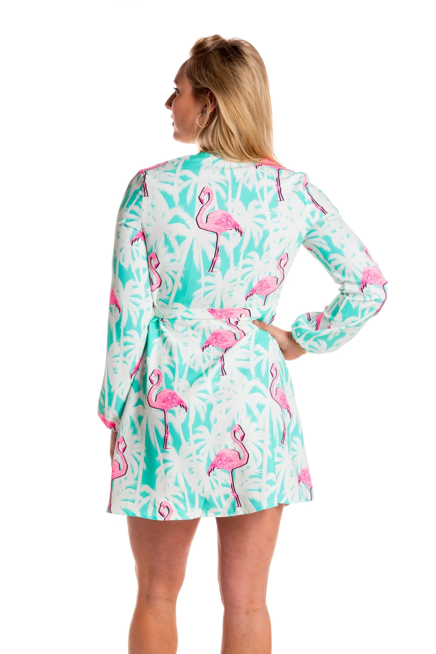 La Flamenca | Flamingos Wrap Dress - Image 6