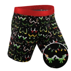 The Goodie Garland | Christmas Tinsel Busts Long Leg Ball Hammock® Pouch Underwear With Fly
