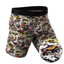 The Here Be Monsters | Monster Truck Long Leg Ball Hammock® Pouch Trunks Underwear With Fly