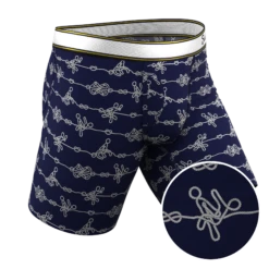 The Knotty Spots | Nautical Knots Long Leg Ball Hammock® Pouch Underwear With Fly