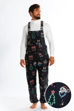 The Naughty Neon Noel | Mens Neon Lights Pajamaralls®