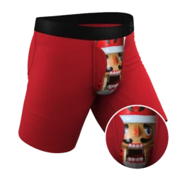 The Nutcrack-Him | Nutcracker Christmas Long Leg Ball Hammock® Pouch Underwear With Fly