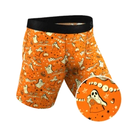 The Paranormal Entitty | Ghost Busts Long Leg Ball Hammock® Pouch Underwear With Fly