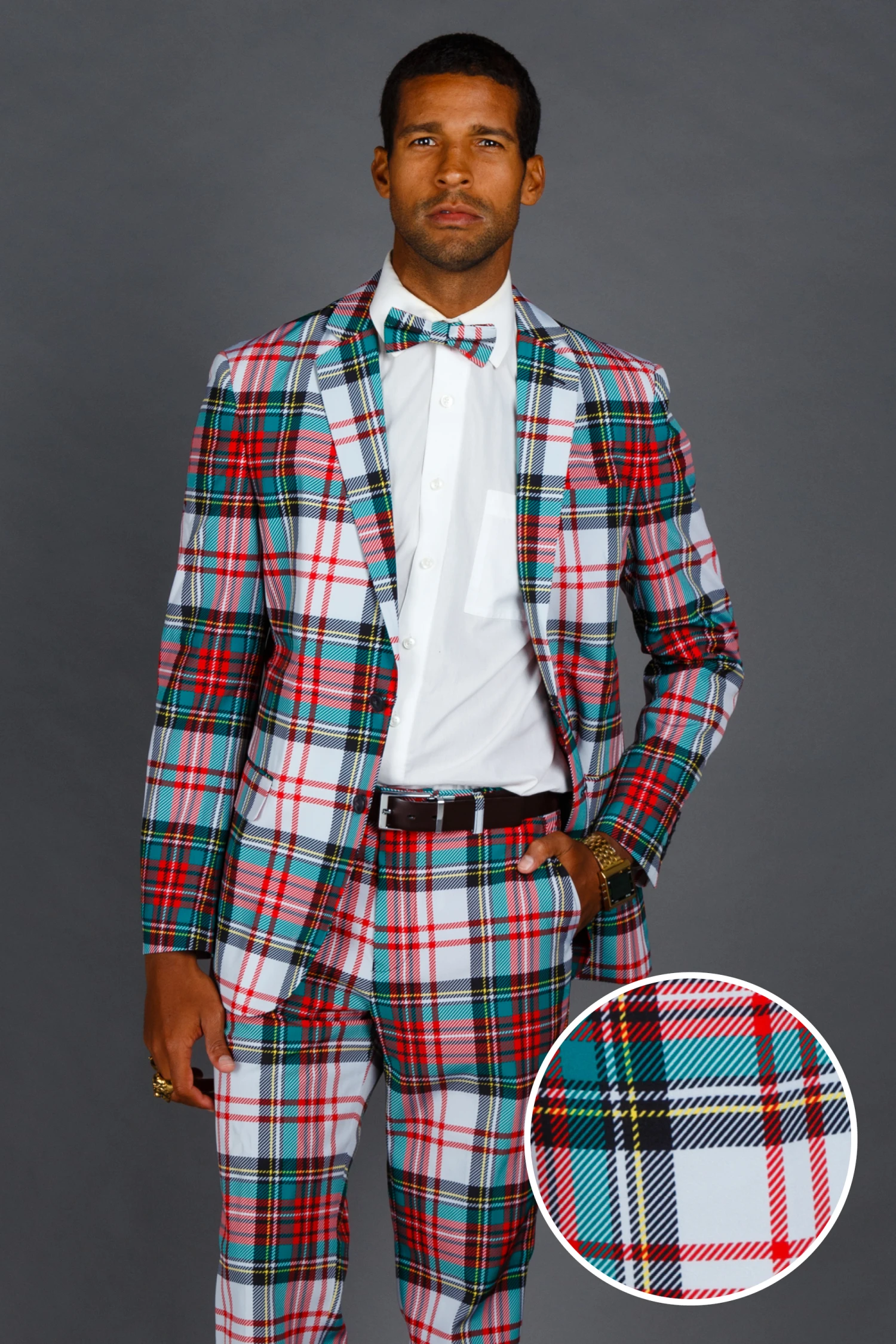 The Scotch On The Rocks | White Plaid Christmas Suit