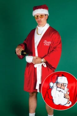The Daddy Claus | Red Santa Christmas Kimono
